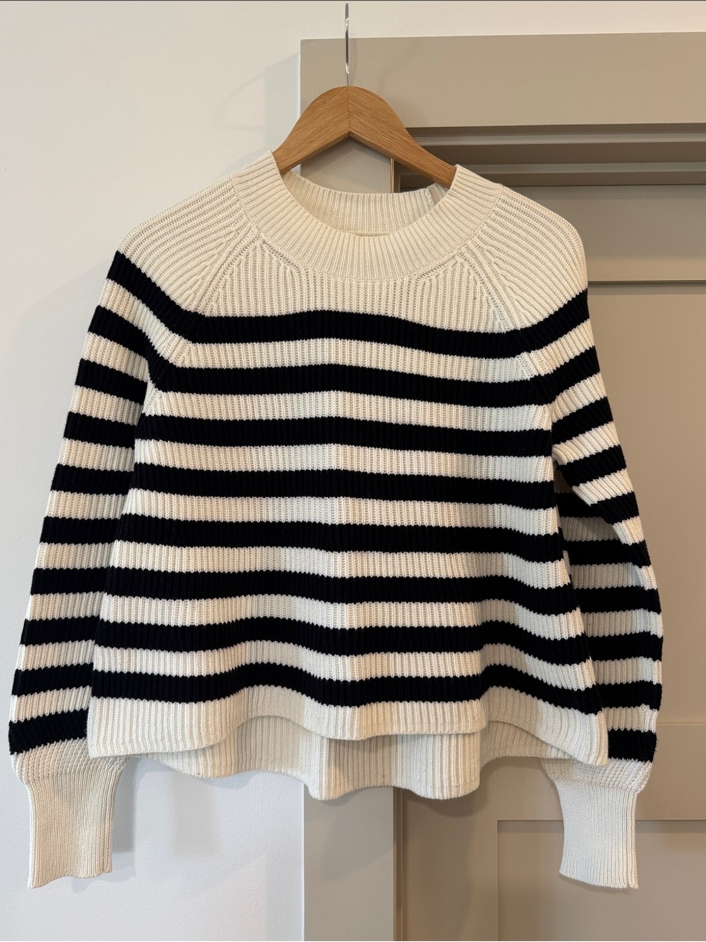 Veronica Beard Jeans Boyd Striped Cotton Rib Knit Pullover Sweater Small